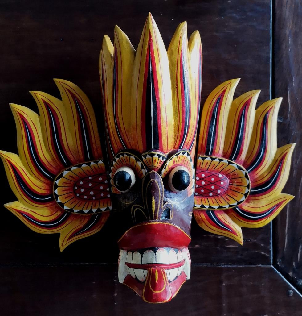 Gini Raksha masker hout - Sri Lanka, Ophalen of Verzenden