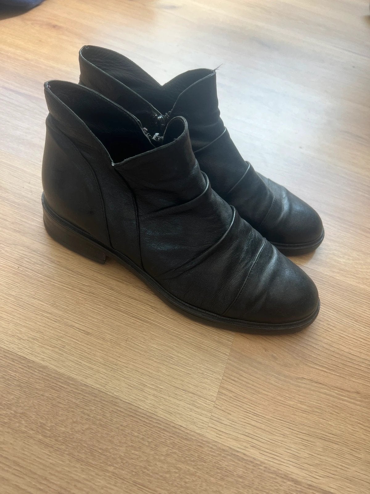 Vintage Leather boots size 40, Vintage Dressing, Ophalen of Verzenden, Zo goed als nieuw, Zwart