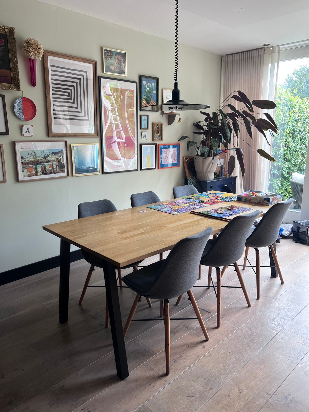 6 eetkamerstoelen van Loods5, Ophalen, Gebruikt, Stof, Grijs
