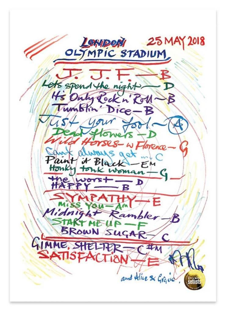 Setlist poster Rolling Stones 25 may 2018, Ophalen of Verzenden