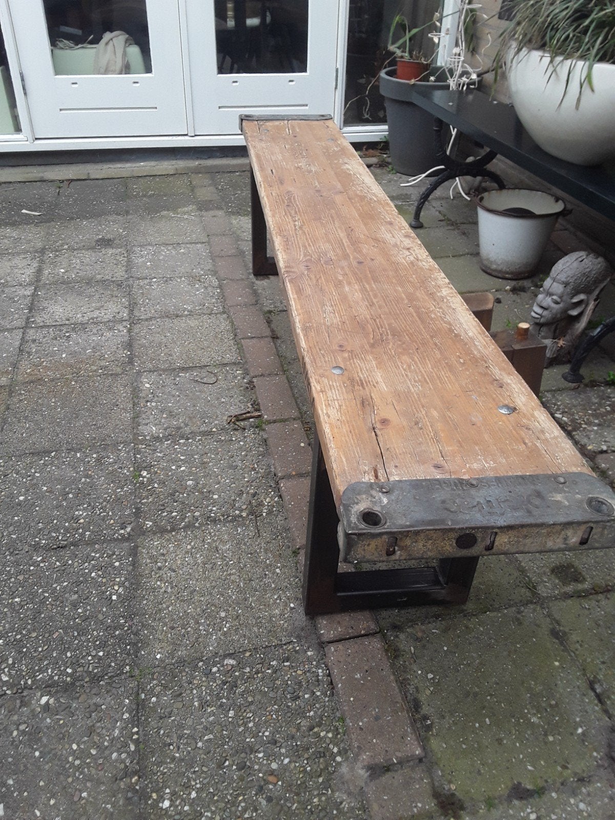 Eettafelbank 2 meter lang, Ophalen, Minder dan 25 mm, Plank, Minder dan 200 cm