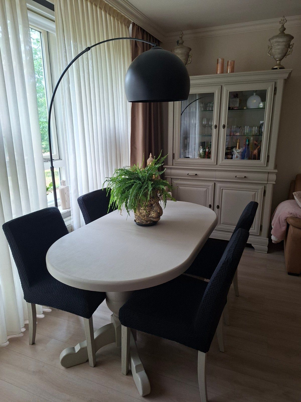 eethoek en buffetkast, Huis en Inrichting, Complete eetkamers, Ophalen, Gebruikt, 4 tot 6 stoelen