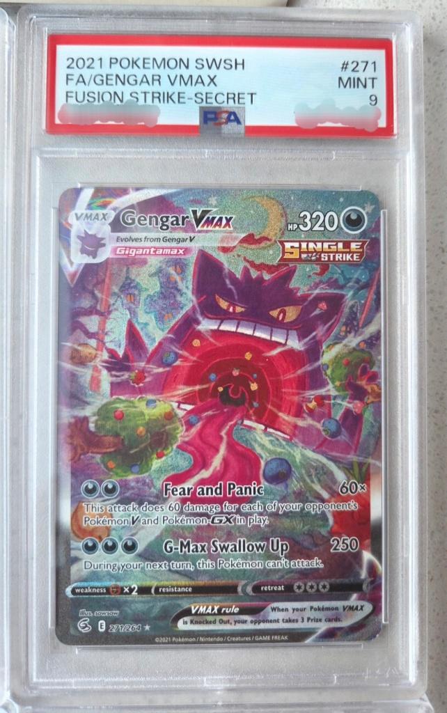 Gengar Vmax 271 PSA 9 Fusion Strike SIR Special Illustration, Ophalen of Verzenden, Zo goed als nieuw, Losse kaart