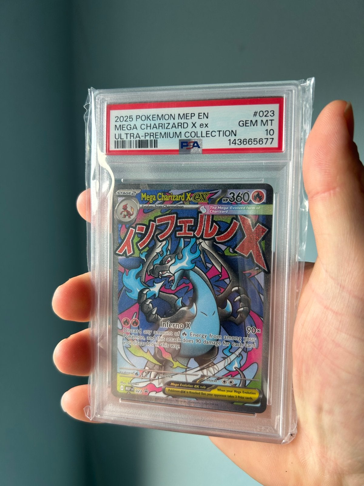 Mega Charizard X ex UPC Promo PSA 10 #023 Pokémon kaart, Ophalen of Verzenden, Zo goed als nieuw, Losse kaart, Foil