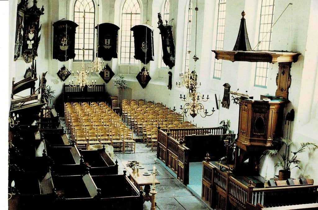 Buitenpost, interieur Herv. Kerk, Ophalen of Verzenden, Ongelopen, Friesland