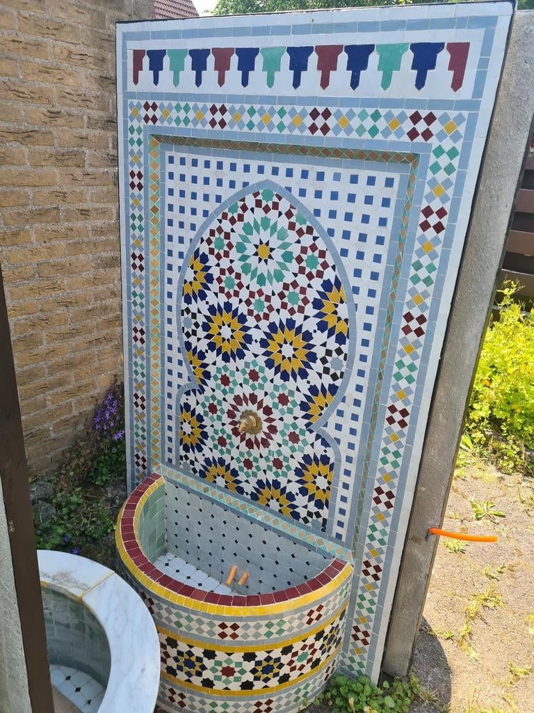 Origineel handvervaardigd Zellige fontein uit Marokko nieuw!, Tuin en Terras, Waterpartijen en Fonteinen, Ophalen, Nieuw, Fontein