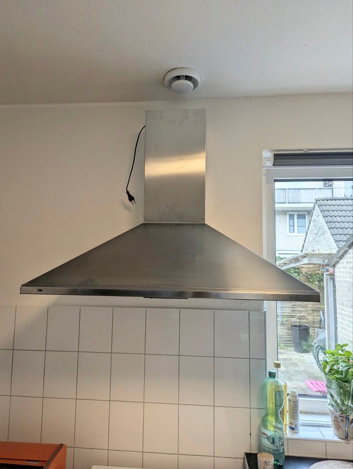 afzuigkap/Schouwkap, RVS (90 cm) - AP491RVS, Gebruikt, Wandschouwkap, Ophalen of Verzenden, 400 tot 600 m³ per uur