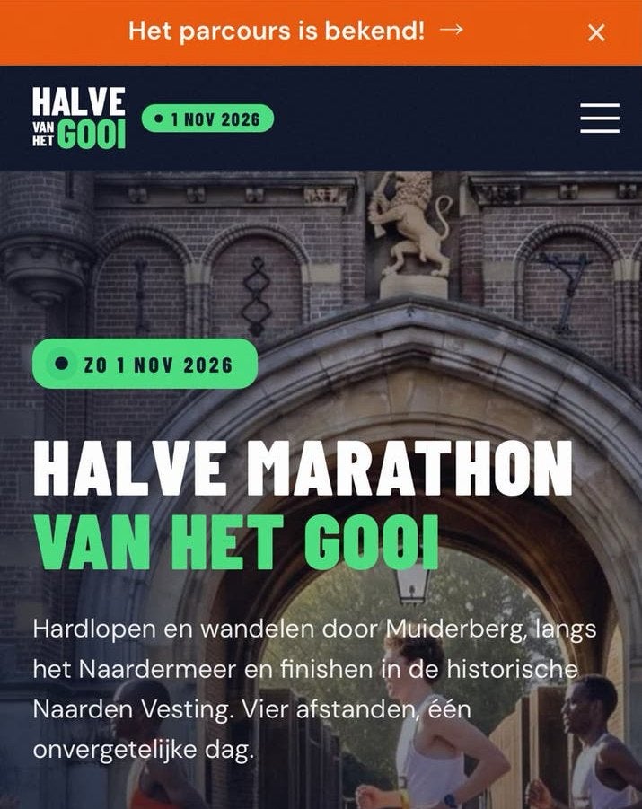 Startbewijs: Halve Marathon van ‘t Gooi, Overige merken, Overige typen, Nieuw, Ophalen of Verzenden