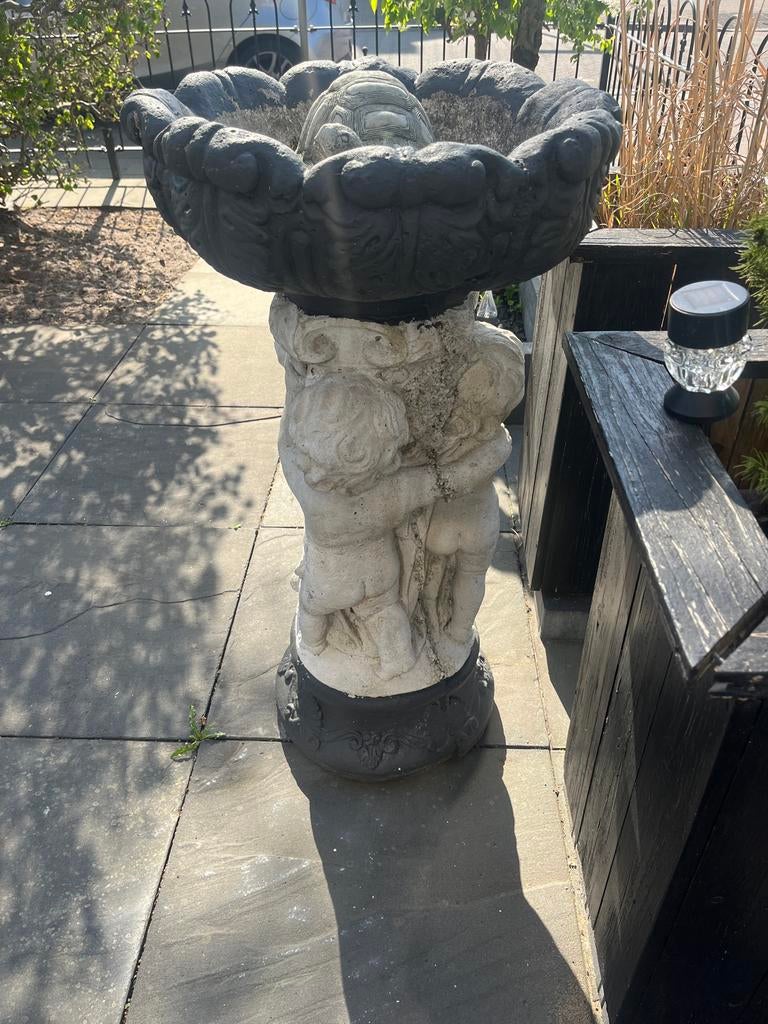 Vintage Tuinbeeld met Putti - Beton/Steen, Tuin en Terras, Ophalen, Gebruikt, Beton, Mensenbeeld