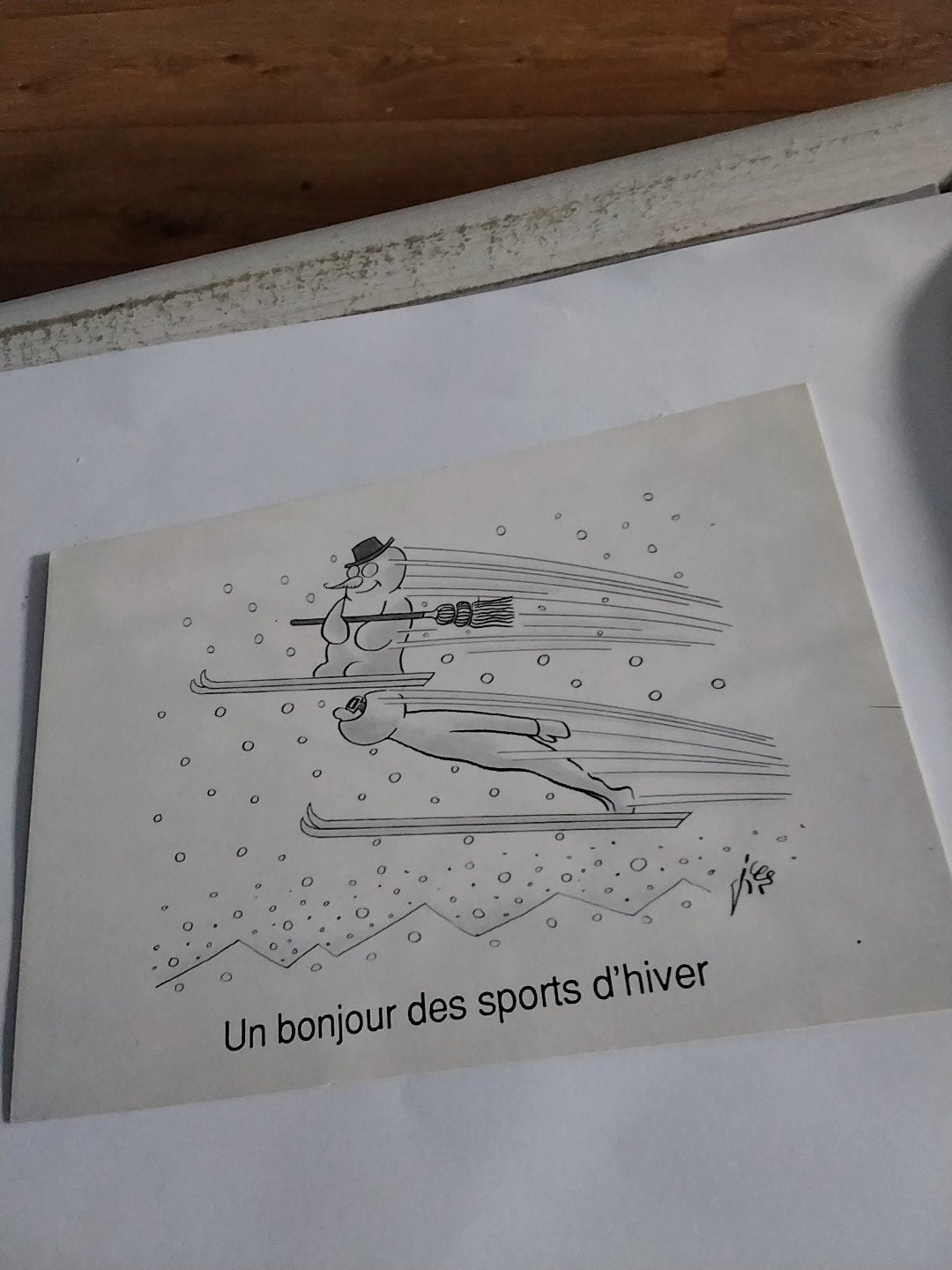 Ansichtkaart: Un bonjour des sports d'hiver - J.E.R., Ophalen of Verzenden, 1980 tot heden, Ongelopen