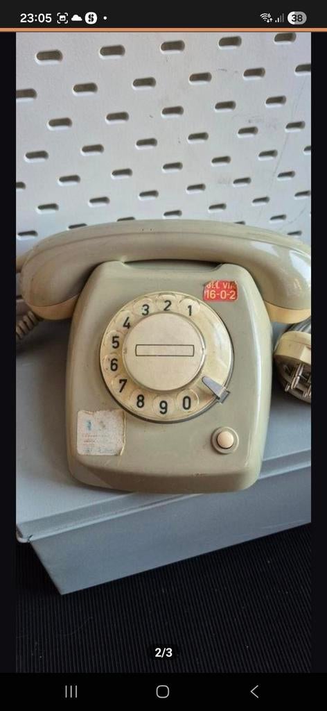 Vintage PTT T65 Telefoon met Draaischijf - Retro Design, Ophalen, Gebruikt, Met draaischijf