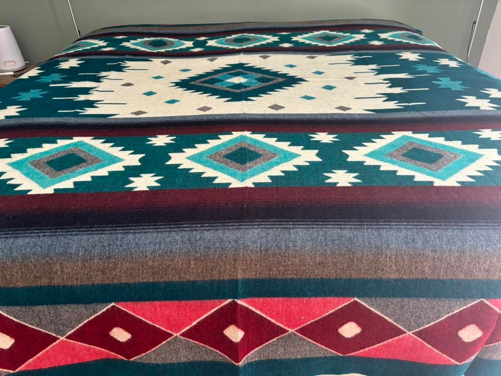 NIEUW! Alpaca wol retro ruit deken sprei plaid kleed boho, Huis en Inrichting, Woonaccessoires | Plaids en Woondekens, Ophalen of Verzenden