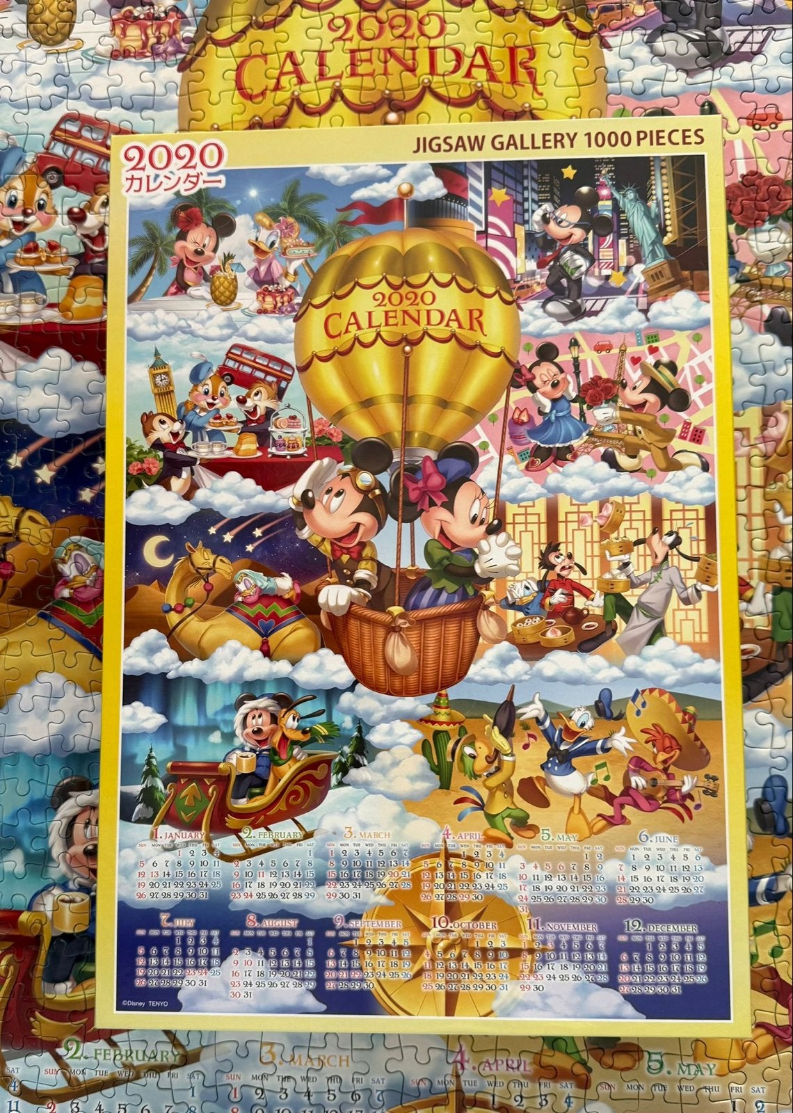 Disney 2020 Kalender Puzzel 1000 Stukjes Tenyo Japan, Ophalen of Verzenden, 500 t/m 1500 stukjes, Zo goed als nieuw, Legpuzzel