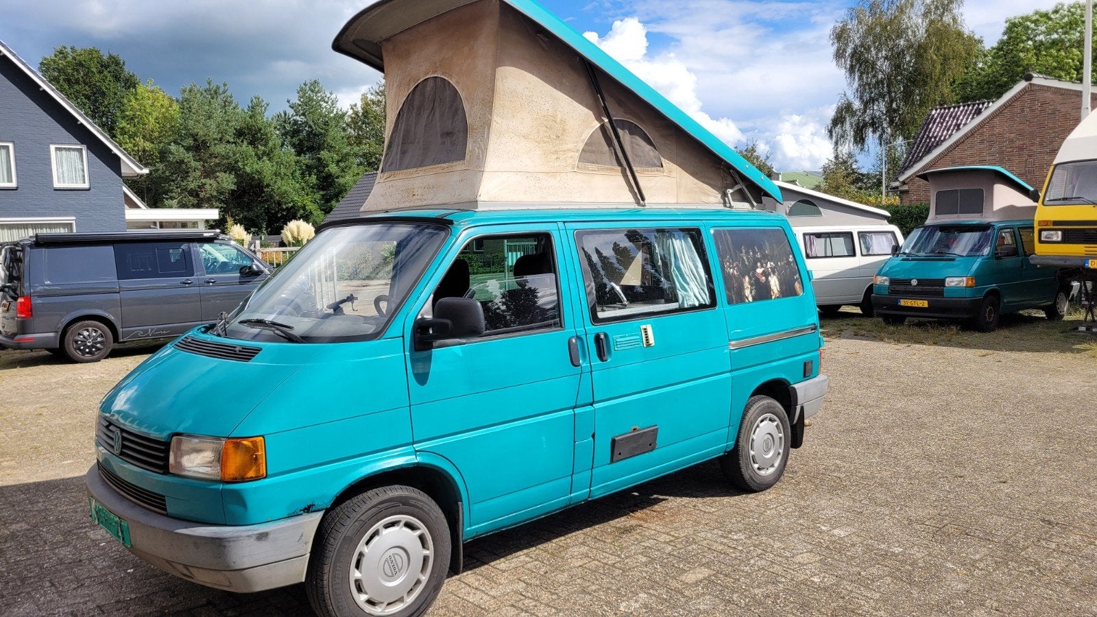 VW T4 Camper 1.9TD Fischer interieur, nieuw APK, opknapper!, Buscamper of Camperbus, Volkswagen, Info@vwcampers.DE, Treinzit