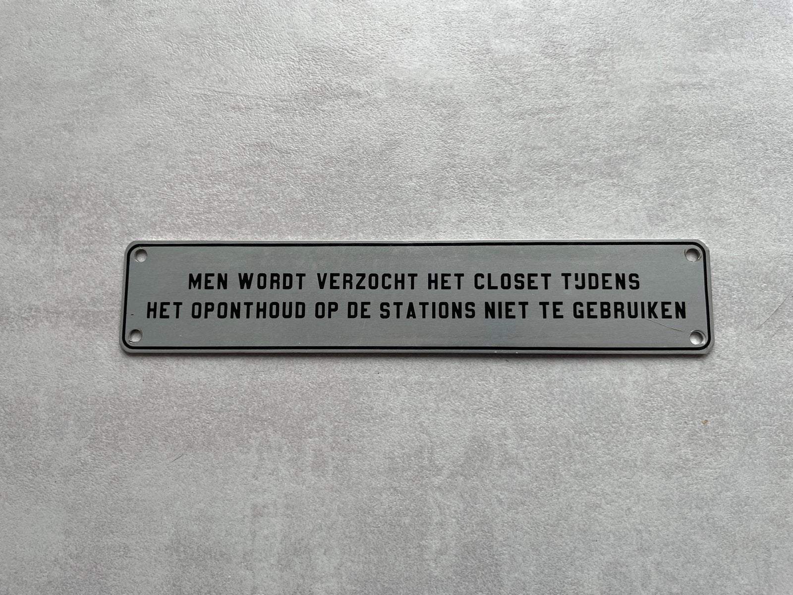 Vintage NS Trein Toiletbordje - "Niet gebruiken", Ophalen of Verzenden, Gebruikt