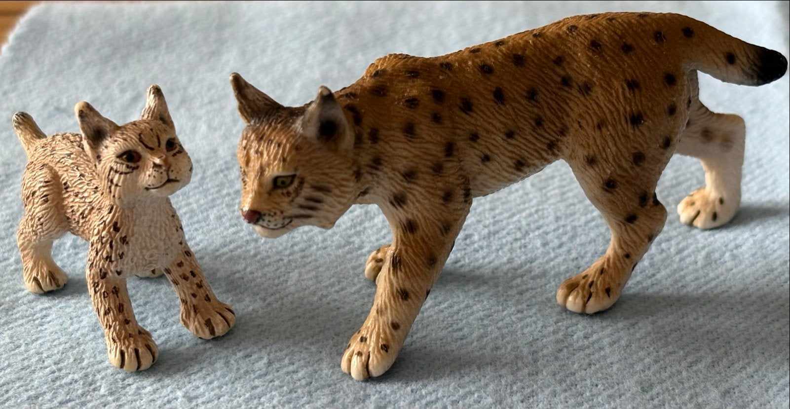 Schleich Lynx met welp 14627 en 14628, Ophalen of Verzenden, Zo goed als nieuw