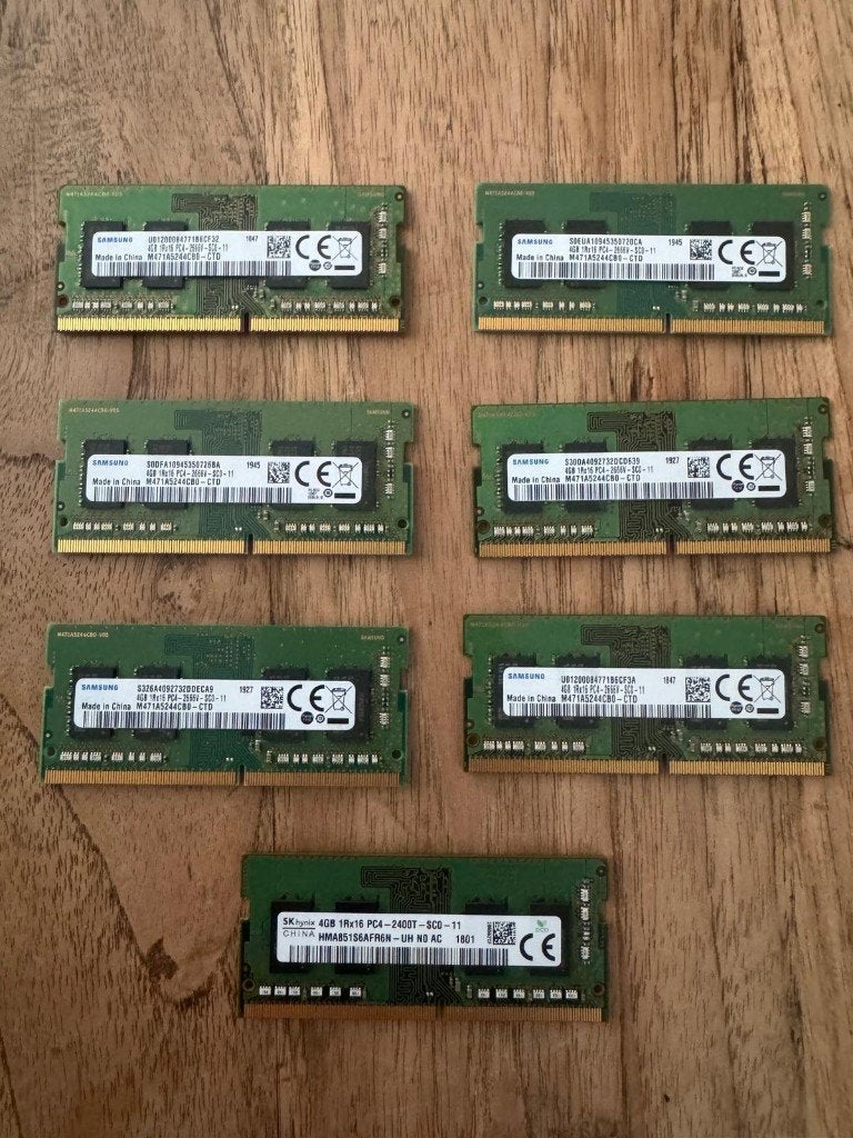Partij DDR4 SO-DIMM geheugen 28GB (Samsung & SK Hynix), Computers en Software, RAM geheugen, 2666 Mhz, Gebruikt, DDR4, Ophalen of Verzenden