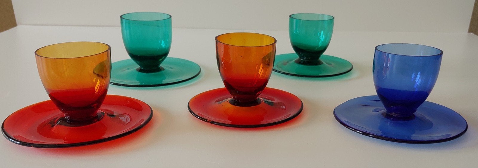 Vintage Eierdoppen Set. Glas., Ophalen of Verzenden