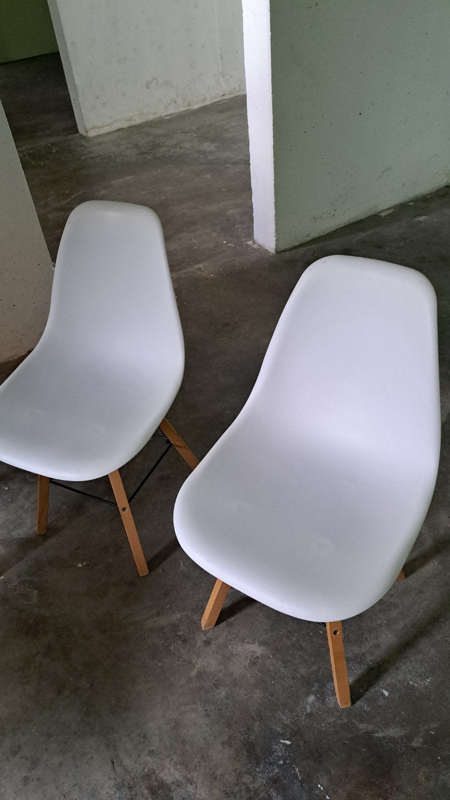 4 witte kuipstoelen, Huis en Inrichting, Ophalen, Gebruikt, Wit