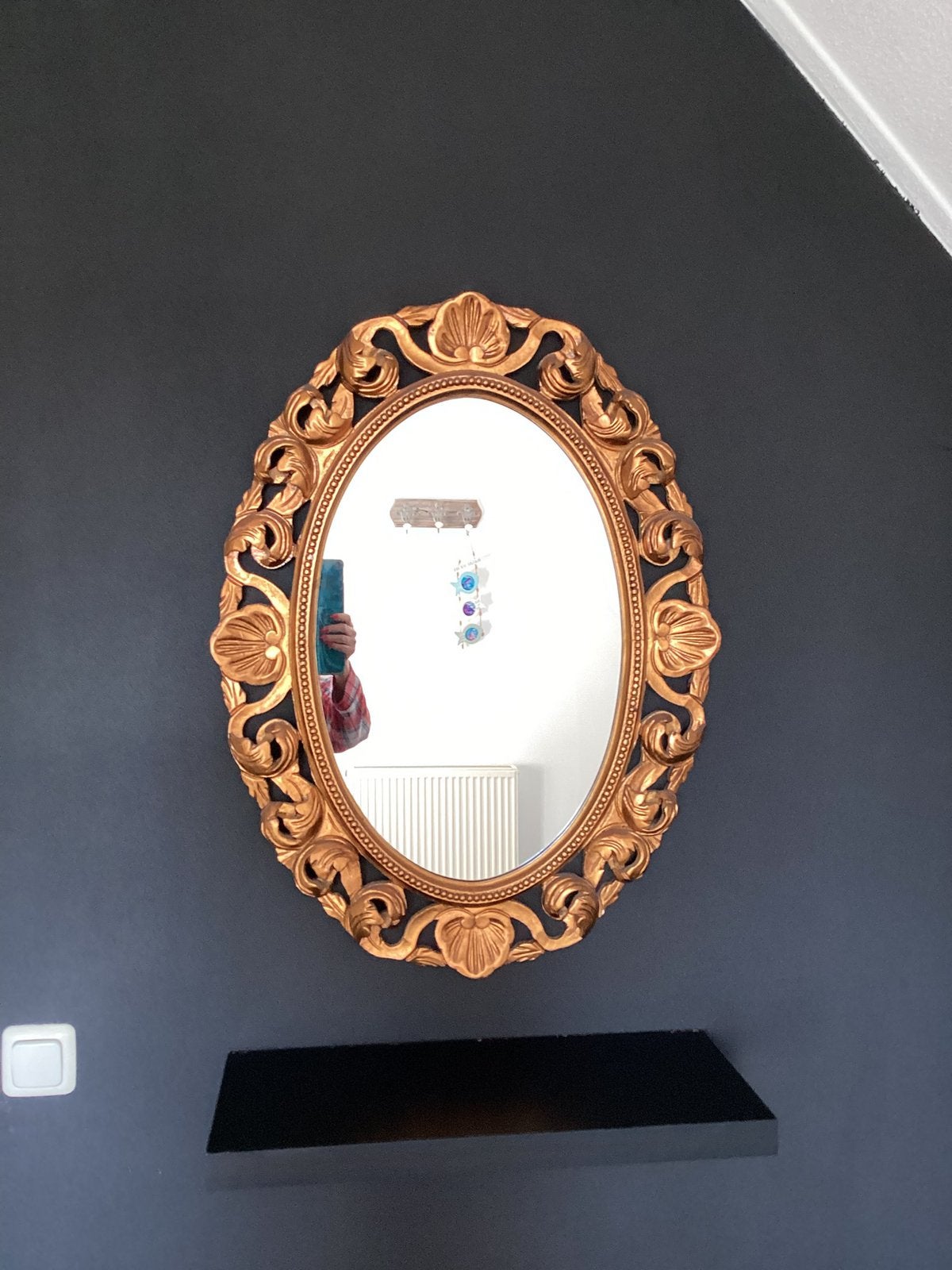 Houten barok spiegel goud, Huis en Inrichting, Ophalen, Zo goed als nieuw, Minder dan 100 cm, Overige vormen