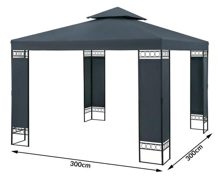 Paviljoen 3x3, partytent prieel taupe GRATIS BEZORGD!, Verzenden, Minder dan 4 meter, Nieuw, Nvt