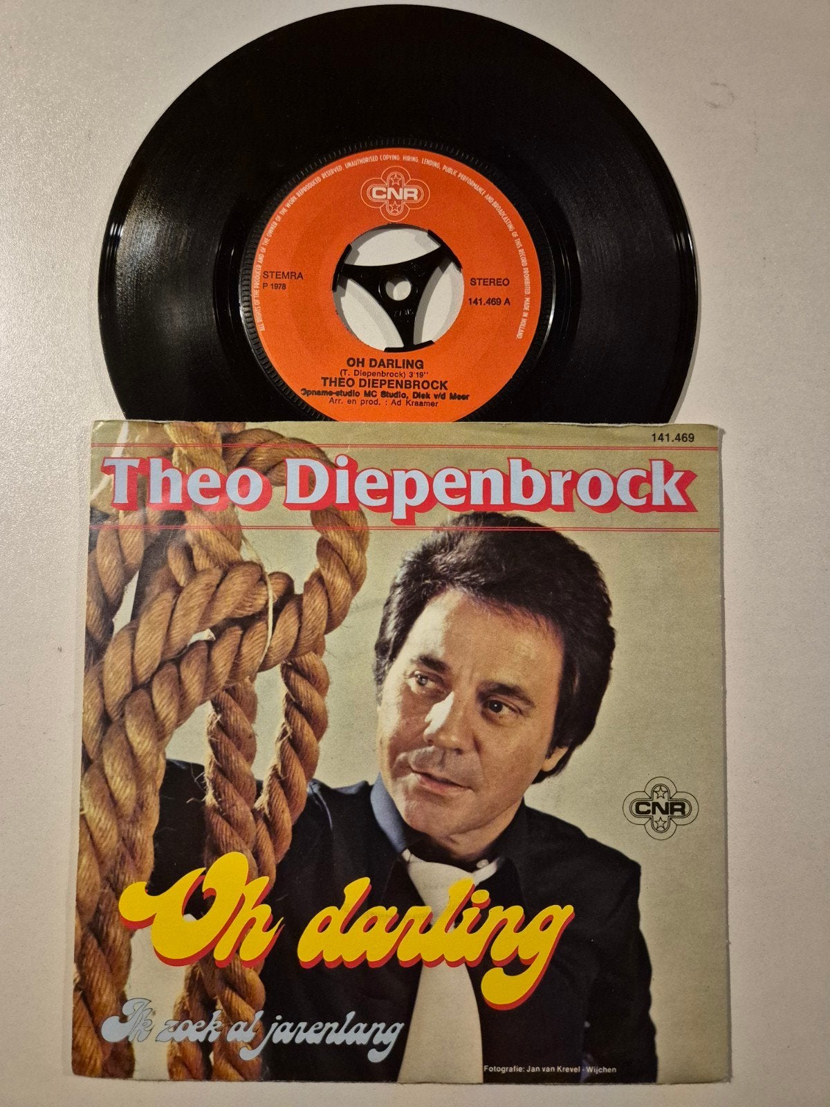 Theo Diepenbrock-Oh darling, Ophalen of Verzenden, Zo goed als nieuw, 7 inch, Levenslied of Smartlap
