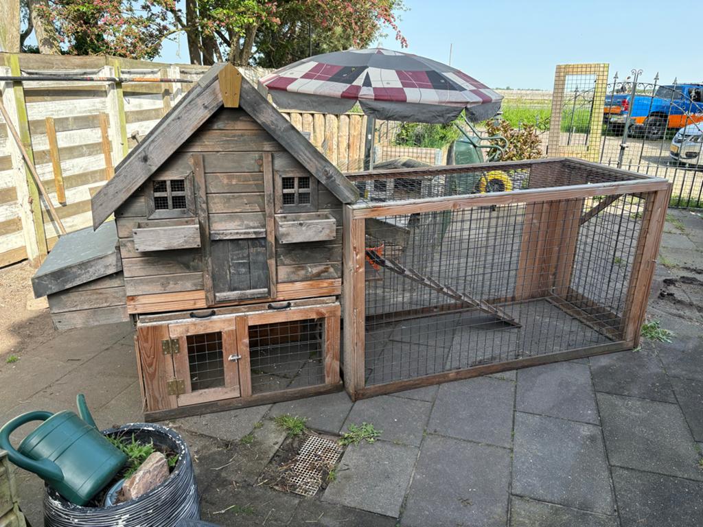 groot kippenhok met ren en legkasten, Dieren en Toebehoren, Ophalen, Kippenhok of Kippenren