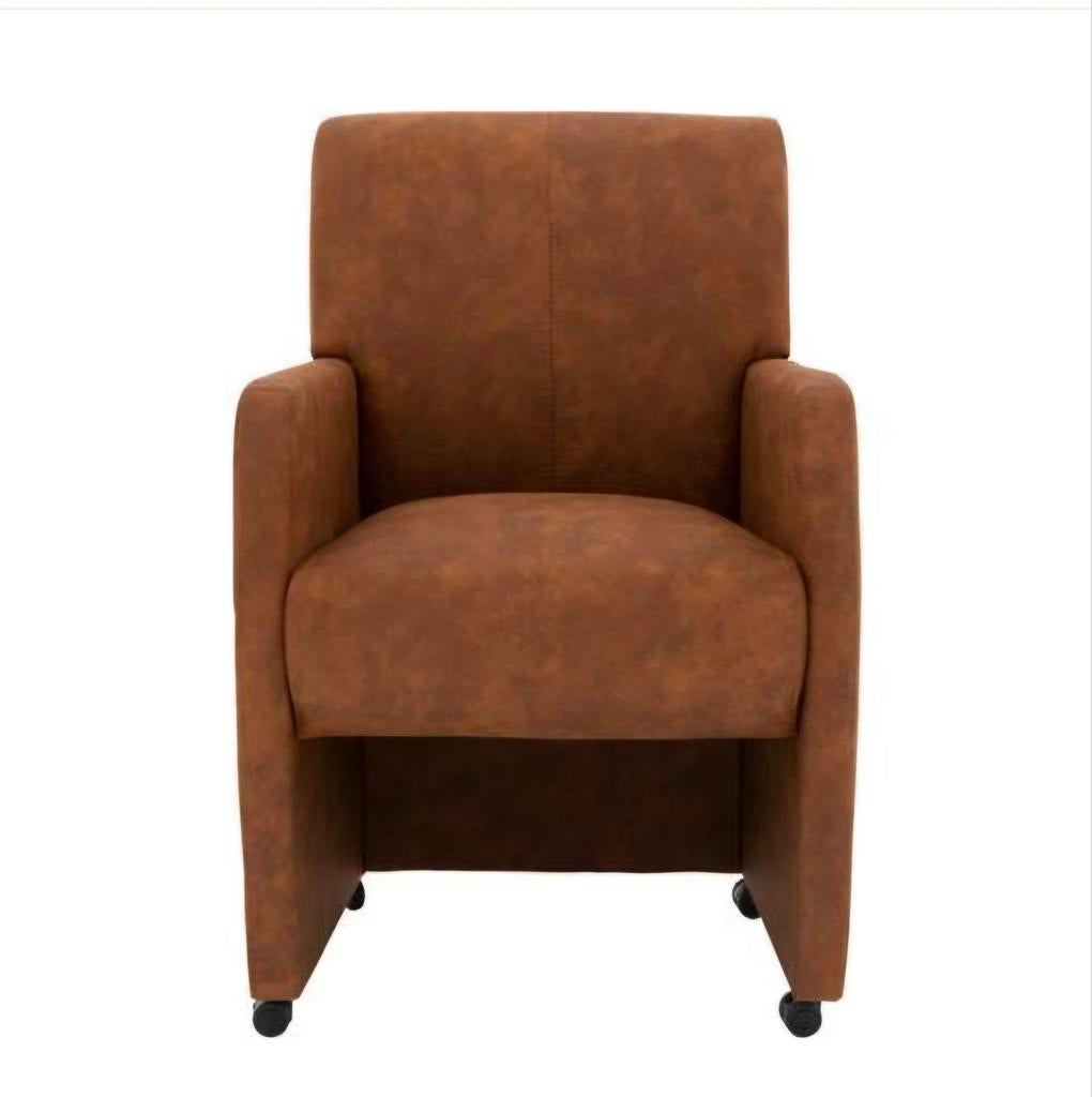 Twee prachtige (eet)kamerstoelen cognac kleur, Ophalen, Zo goed als nieuw, Bruin, Twee