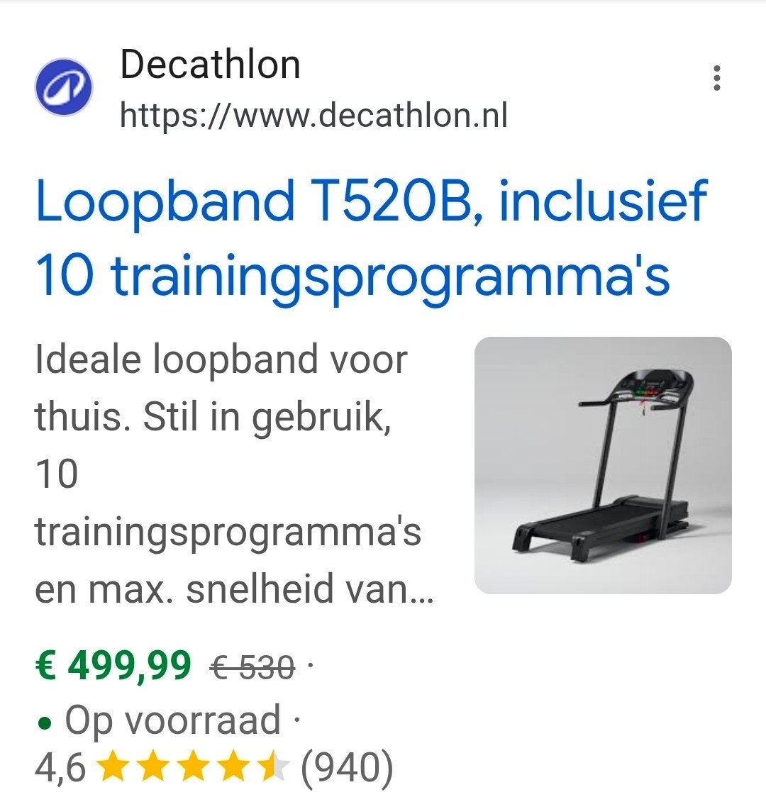 nauwelijks loopband met 10  trainingsprogramma's, Ophalen, Zo goed als nieuw, Loopband