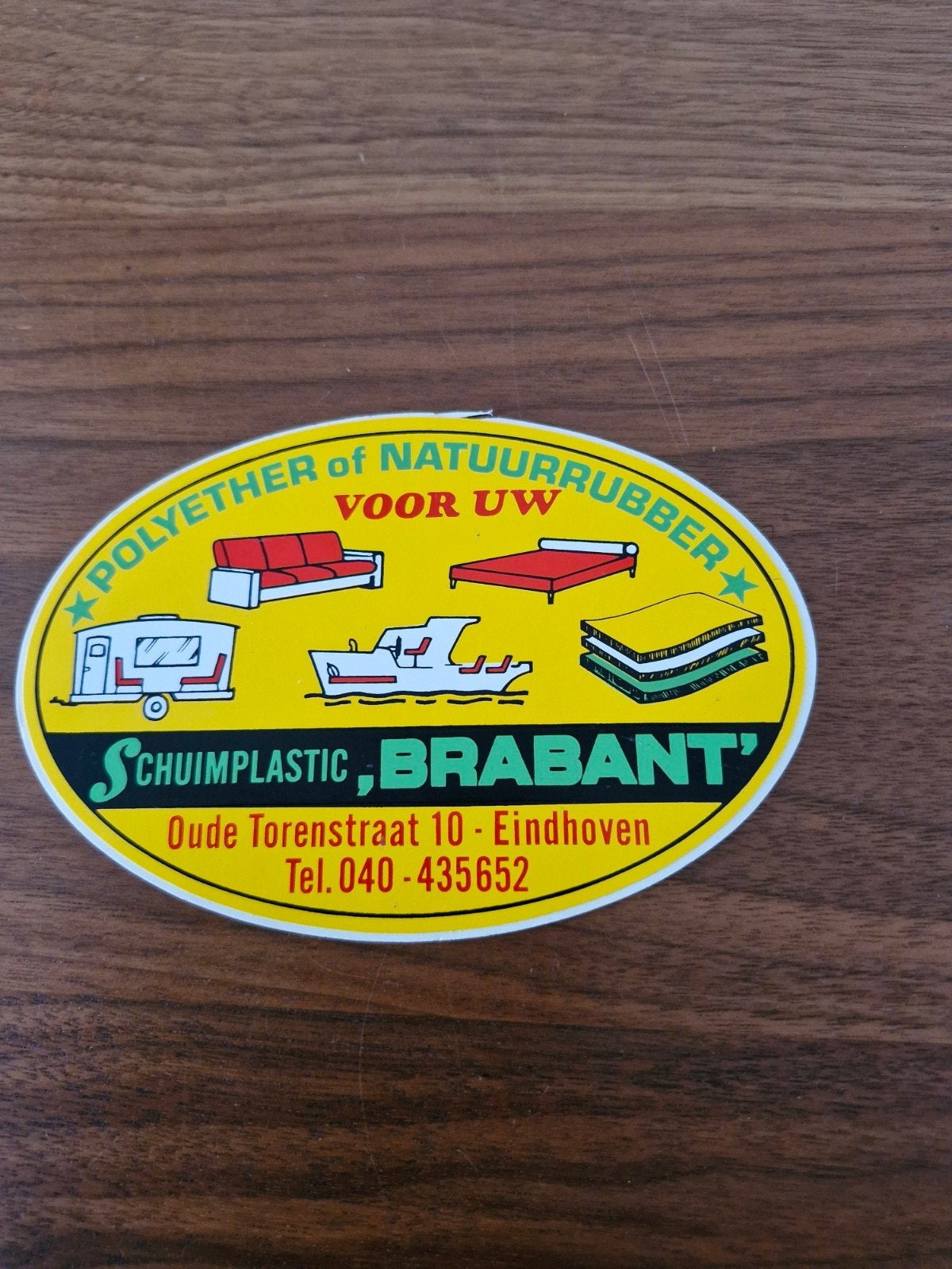 520 Vintage Sticker Schuimplastic Brabant Eindhoven, Ophalen of Verzenden, Zo goed als nieuw, Overige typen