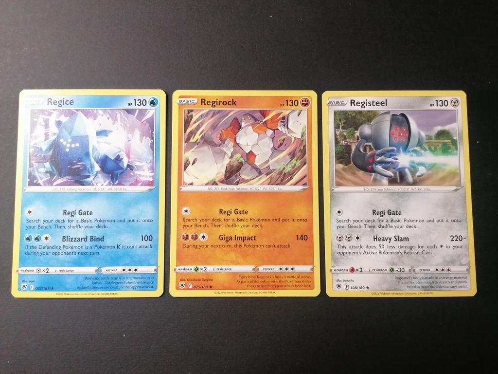 Regice, Regirock, Registeel Set - Astral Radiance - Pokémon, Ophalen of Verzenden, Zo goed als nieuw, Meerdere kaarten