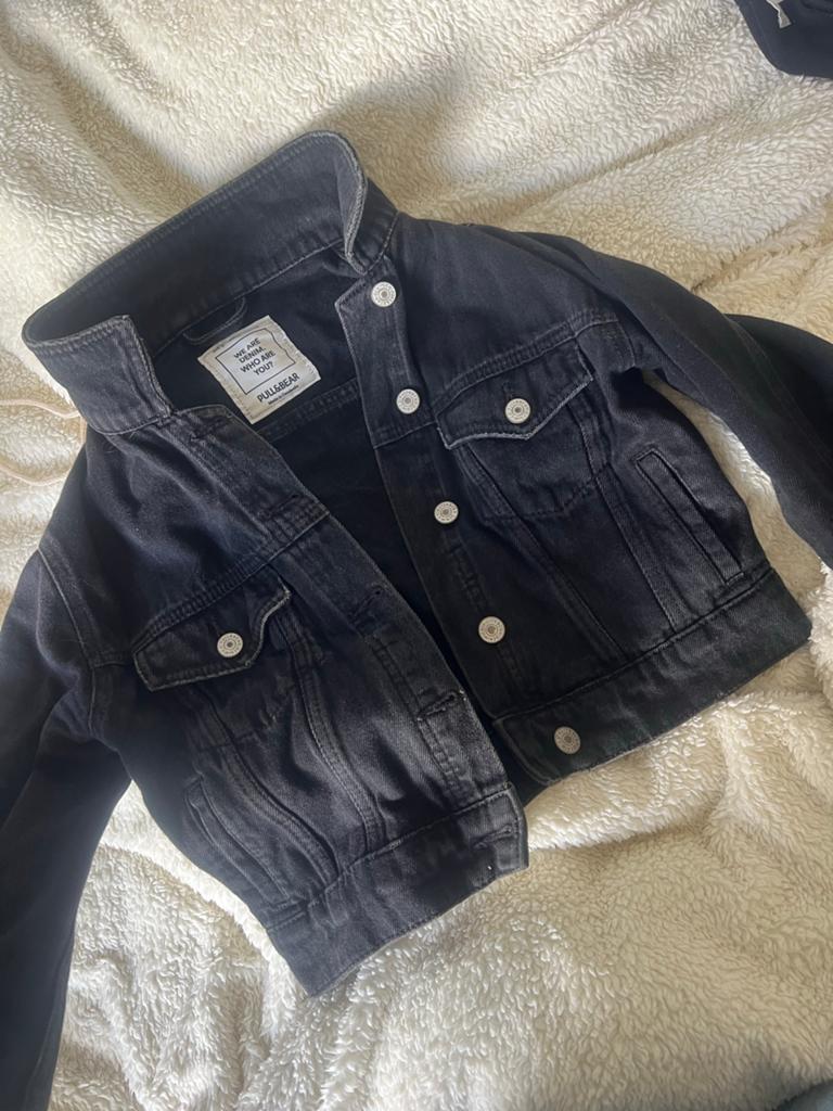 Pull&Bear Zwart Denim Jasje Maat S, Ophalen of Verzenden, Zo goed als nieuw