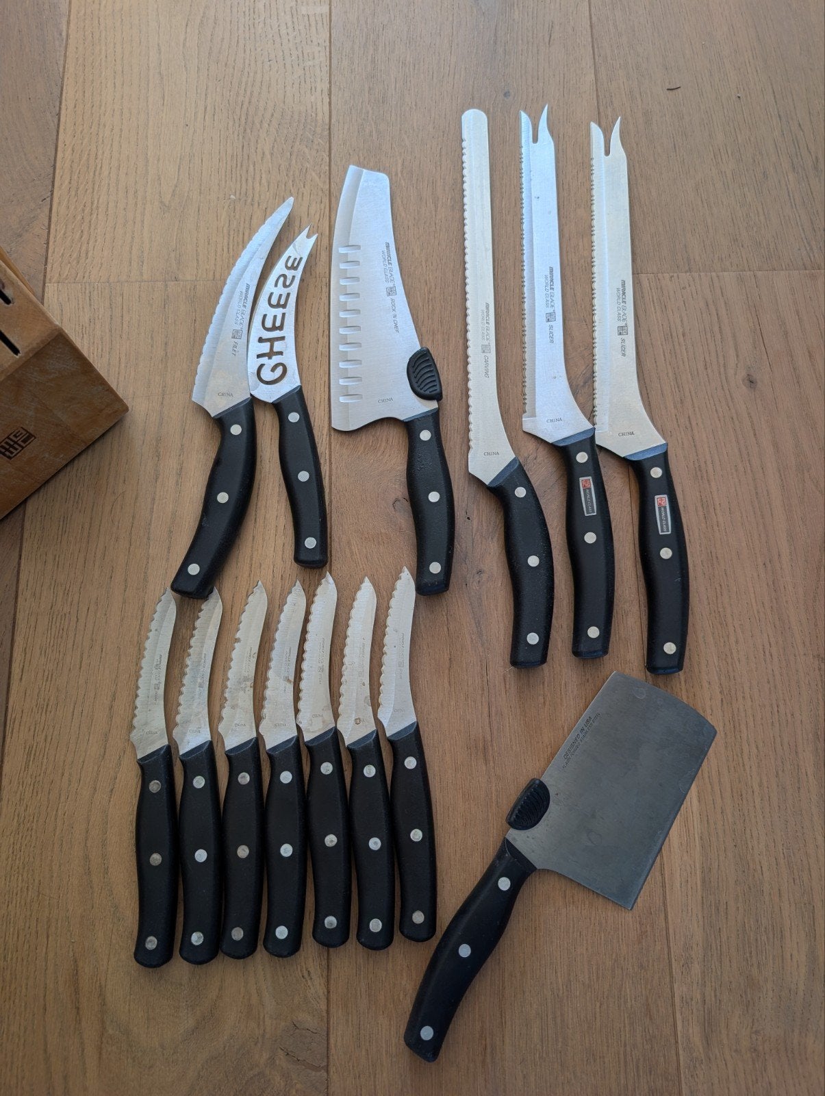 Miracle Blade World Class messenblok met messen, Ophalen of Verzenden, Zwart, Metaal, Overige merken