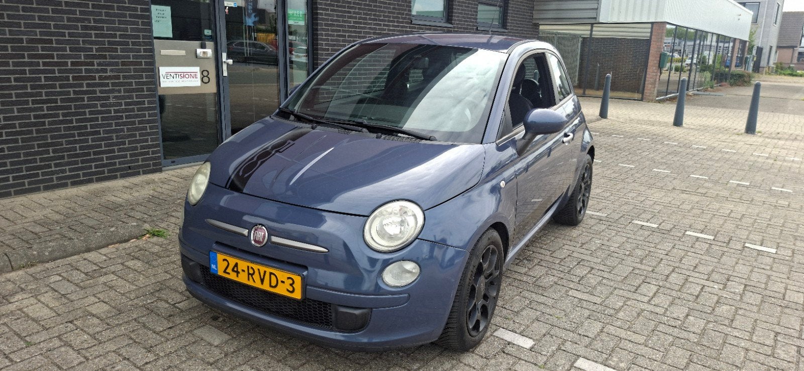 Fiat 500 0.9 Twinair 2011 Blauw, Auto's, Voorwielaandrijving, Leder en Stof, 905 kg, Origineel Nederlands