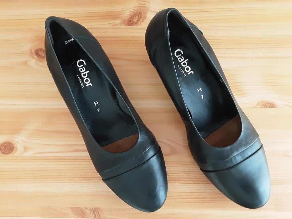GABOR lederen nette schoenen met hakken...mt. 41/H7 Nieuw!, Schoenen met lage hakken, Zwart, Nieuw, Ophalen of Verzenden