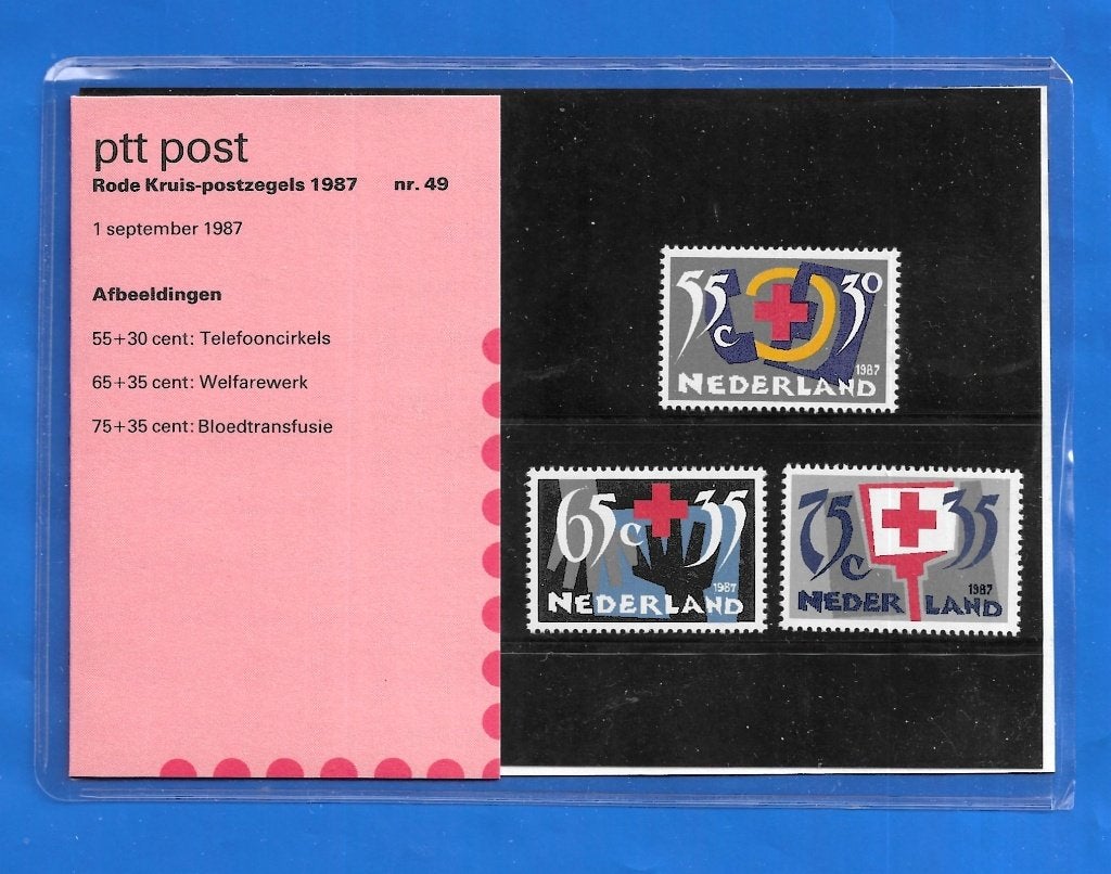 Postzegelmapje 49 - Rode Kruis-postzegels 1987, Postzegels en Munten, Verzenden, Na 1940, Postfris