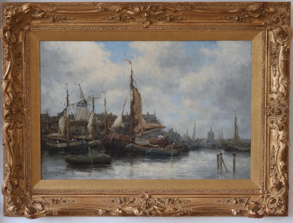 Hermanus Koekkoek II jr. 1836-1909 Breda schilderij, Ophalen of Verzenden