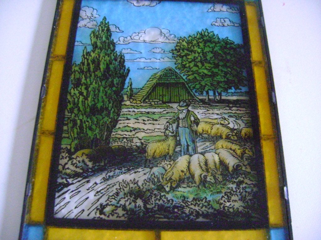 glas in lood schilderij Groeten uit grolloo Cuby&Blizzards, Minder dan 50 cm, Ophalen of Verzenden, Zo goed als nieuw, Schilderij