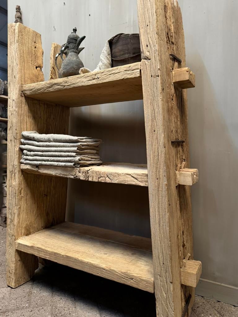 Unieke robuuste Elmwood schappenkast oud houd badkamermeubel, Huis en Inrichting, Ophalen, Nieuw, Nvt, Nvt