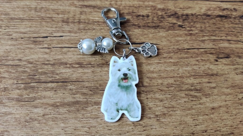 Sleutelhanger Tashanger West highland white terriër engeltje, Overige merken, Verzenden, Nieuw, Overige typen
