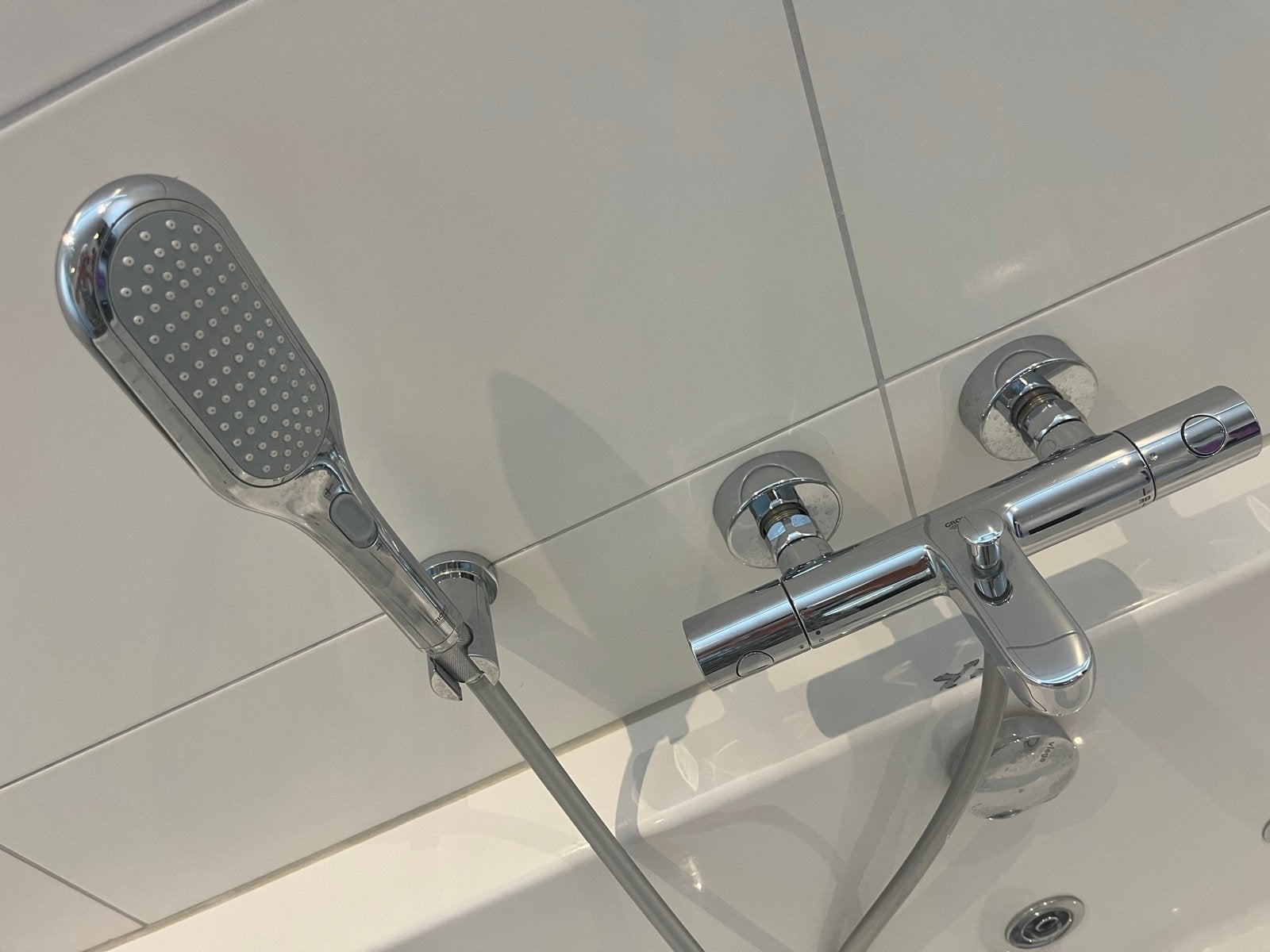 Grohe badkraan met handdouche, Ophalen of Verzenden, Gebruikt, Chroom, Kraan