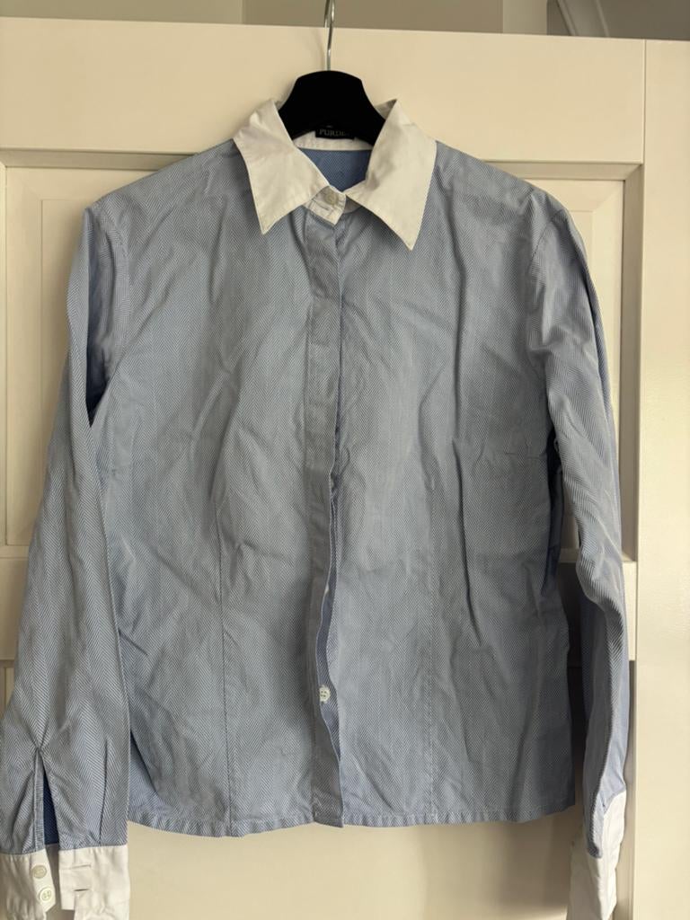 Purdey damesblouse, Ophalen of Verzenden, Zo goed als nieuw, Maat 38/40 (M), Blauw