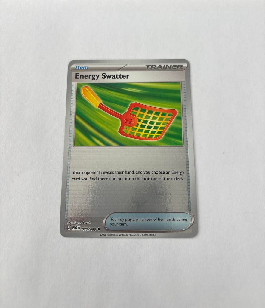 Pokemon energy swatter 073/088 POR reverse holo, Ophalen of Verzenden, Nieuw, Losse kaart, Foil