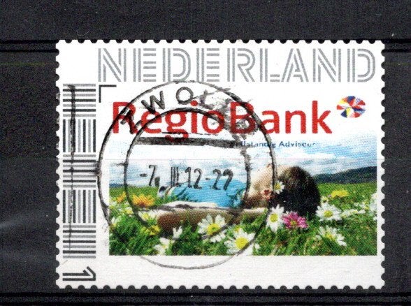 gestempelde zegel. Persoonlijke: Regiobank vrouw met bloemen, Ophalen of Verzenden, Na 1940, Gestempeld