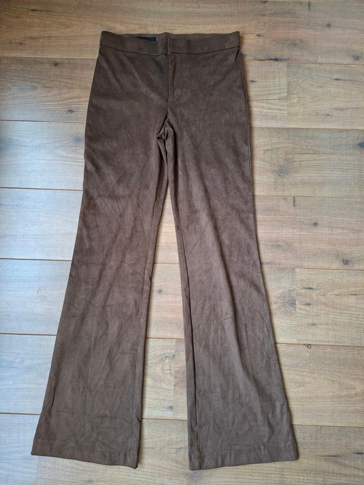 Bruine Zara pantalon met suède look - Maat M, Maat 38/40 (M), Bruin, Zara, Ophalen of Verzenden