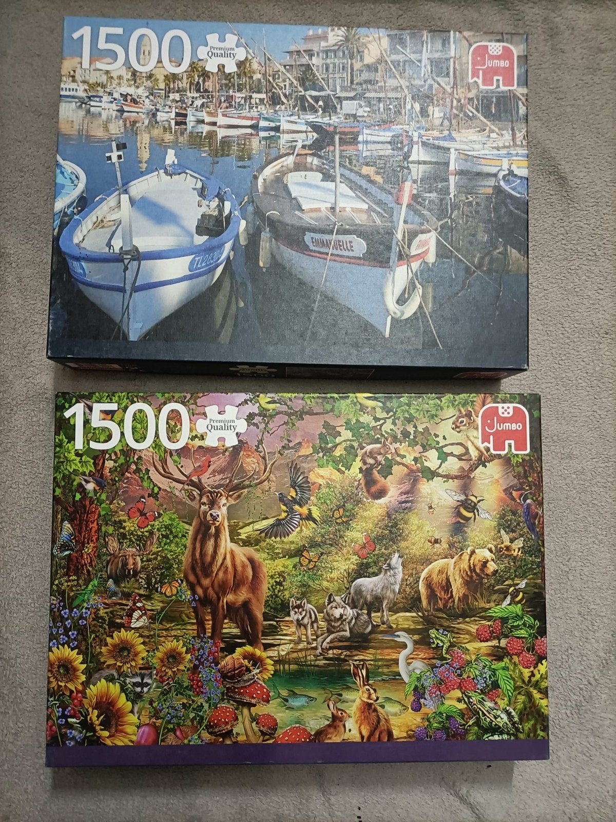 Jumbo Legpuzzels: 2x 950 en 2x 1500 stukjes, Hobby en Vrije tijd, Denksport en Puzzels, Ophalen, Meer dan 1500 stukjes, Gebruikt