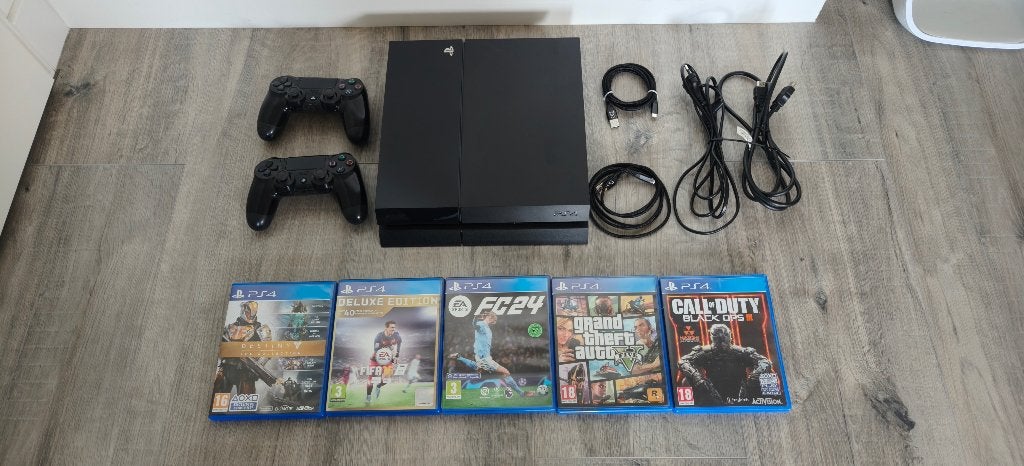 Refurbished PlayStation 4 500GB – 2 Controllers + 5 Games, Spelcomputers en Games, Spelcomputers | Sony PlayStation 4, Met 2 controllers