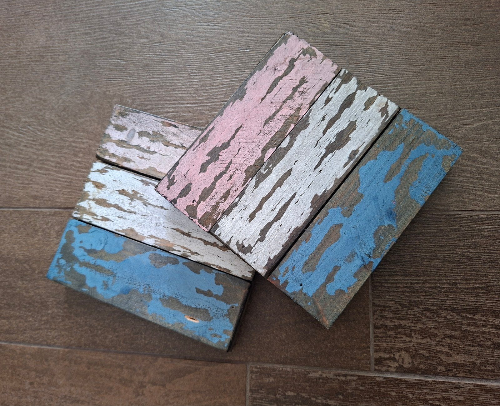 Decoratieve houten onderzetters - set van 2, Gebruikt, Meerkleurig, Ophalen of Verzenden, Vintage