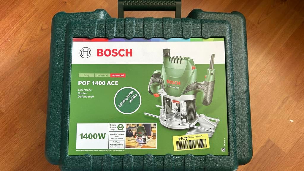 Bosch Bovenfrees POF 1400 ACE - Krachtig en Nauwkeurig, Ophalen, Zo goed als nieuw, Elektrisch, Bovenfrees