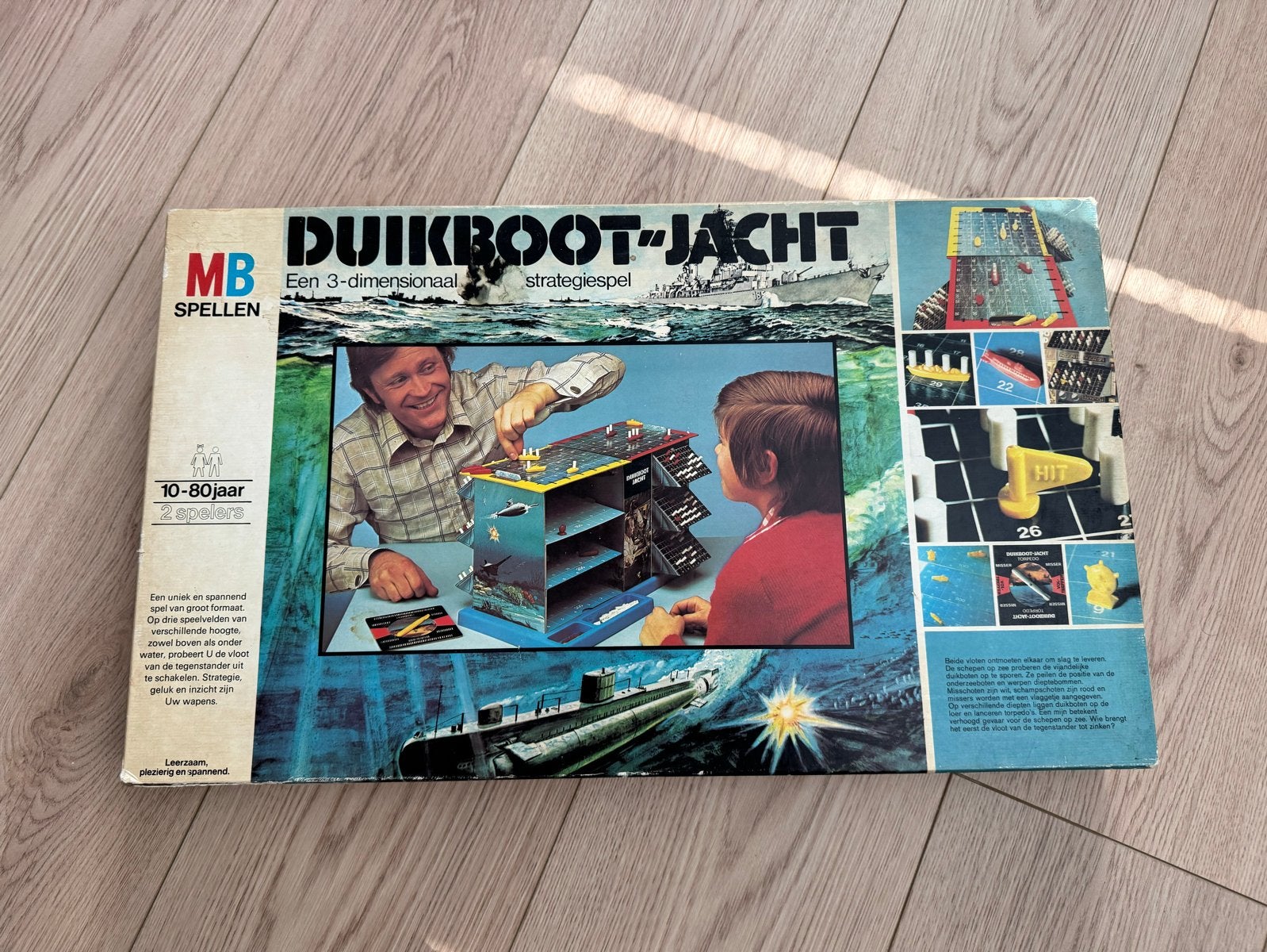 Duikbootjacht - Klassiek 3D strategiespel van MB Spellen, Een of twee spelers, Ophalen of Verzenden, Gebruikt